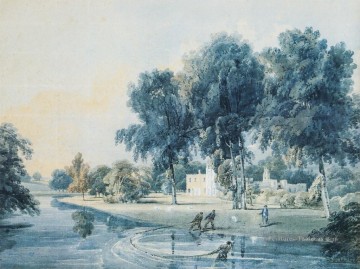 Maison Thomas Girtin paysage aquarelle Peinture à l'huile